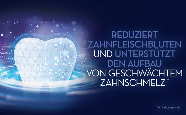 REDUZIEQT ZAHNELEISCHBLUTEN UND UNTERSTÜTZT DEN AUFBAU VON GESCHWÄCHTEM ZAHNSCHMELZ