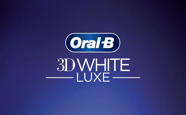Oral-B Logo mit der Überschrift "3D White Luxe"