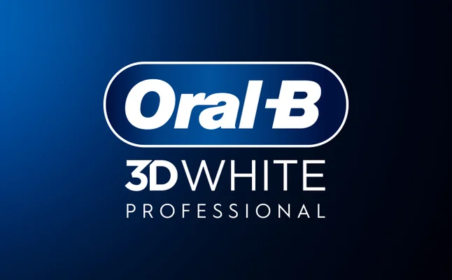 Oral-B Logo mit der Überschrift "3D White Professional"