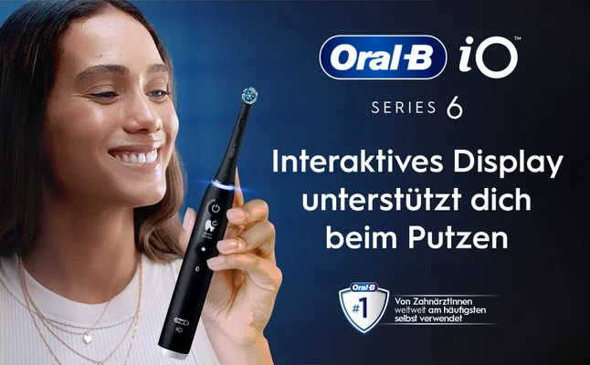 Oral-B iO SERIE 6 Interaktives Display unterstützt dich beim Putzen #1 Von ZahnärztInnen weltweit am häufigsten selbst verwendet.