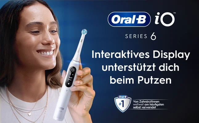 Oral-B iO SERIE 6 Interaktives Display unterstützt dich beim Putzen #1 Von ZahnärztInnen weltweit am häufigsten selbst verwendet.