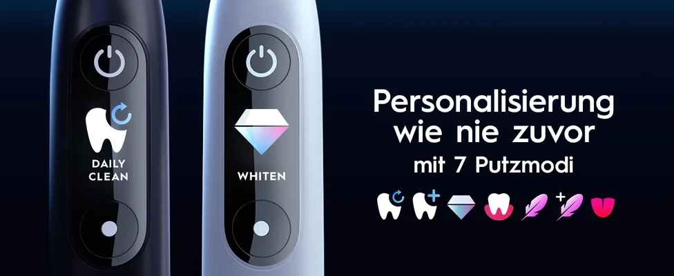 Oral-B iO Serienvergleichstabelle mit Funktionen von iO2, iO3, iO5, iO6, iO9, iO10.