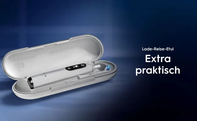 Oral-B iO 9 Lade-Reiseetui für elektrische Zahnbürste für zusätzlichen Komfort.