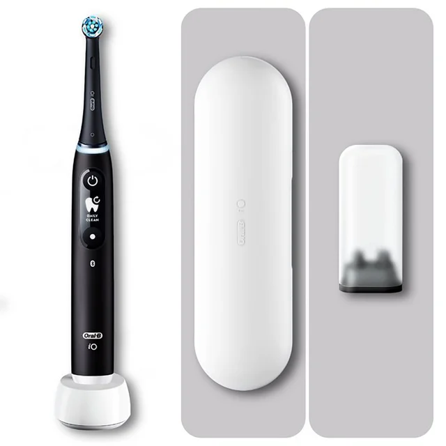 Oral-B iO 6 Elektrische Zahnbürste, Reiseetui, black lava
