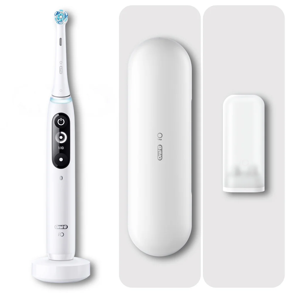 Oral-B iO 7 Elektrische Zahnbürste, Reiseetui, white alabaster Bild 1