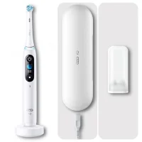 Oral-B iO 9 Elektrische Zahnbürste, Lade-Reise-Etui, white alabaster