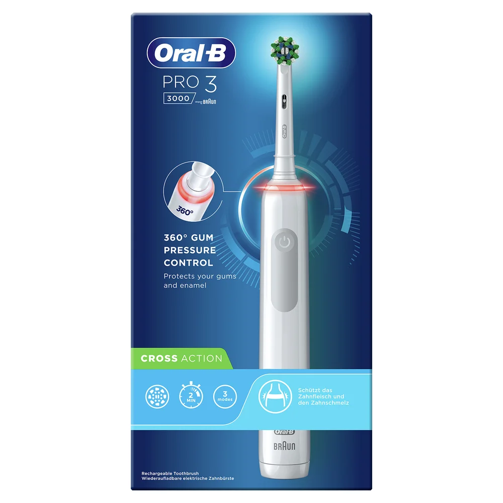 Oral-B Pro 3 3000 Cross Action Elektrische Zahnbürste, weiß Bild 1
