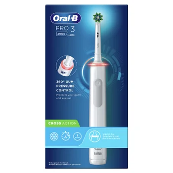 Oral-B Pro 3 3000 Cross Action Elektrische Zahnbürste, weiß