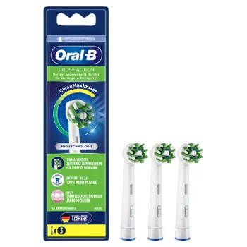 Oral-B CrossAction Aufsteckbürsten, weiß, 3 Stück