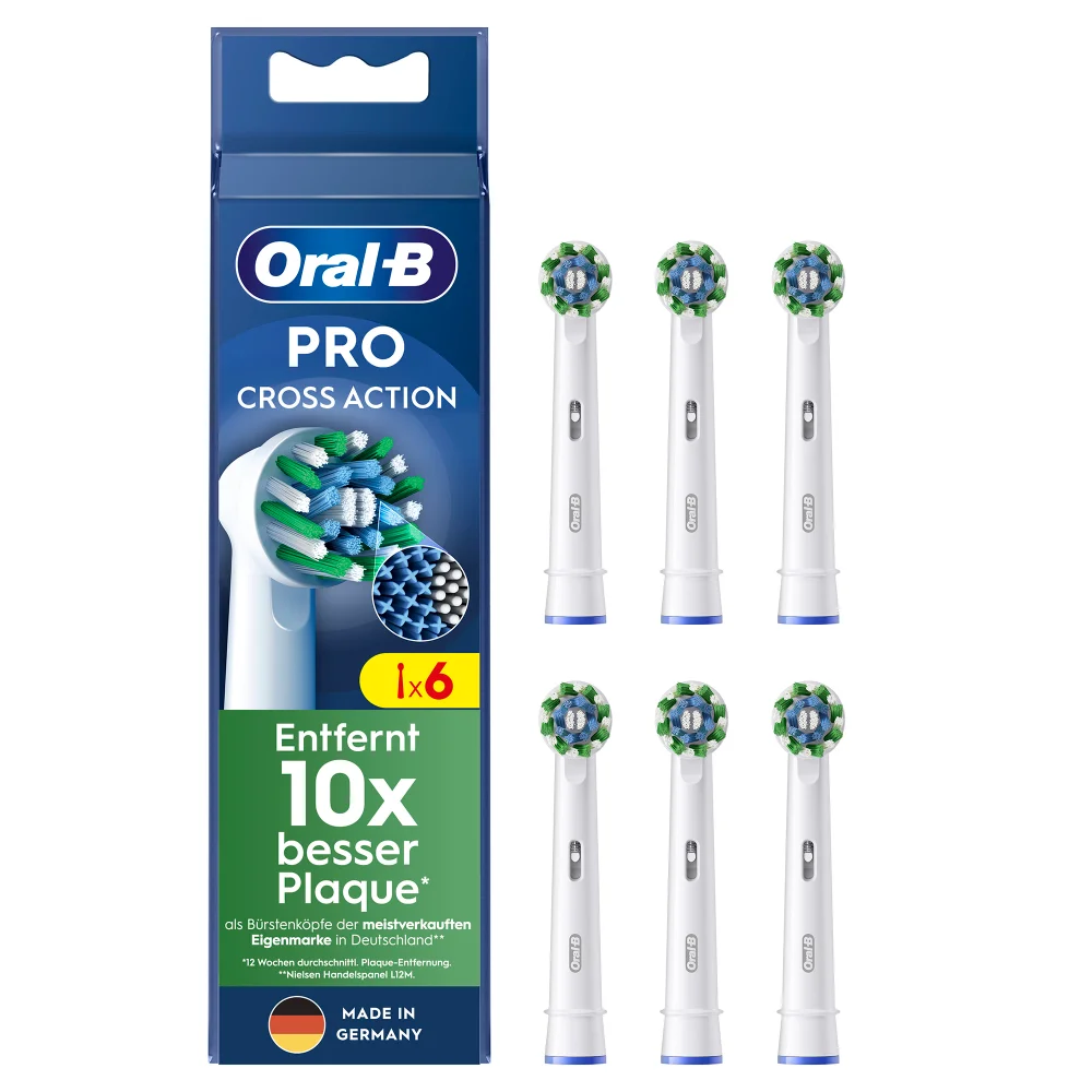 Oral-B CrossAction Aufsteckbürsten, weiß, 6 Stück Bild 1