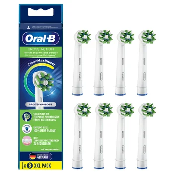 Oral-B CrossAction Aufsteckbürsten, weiß, 8 Stück