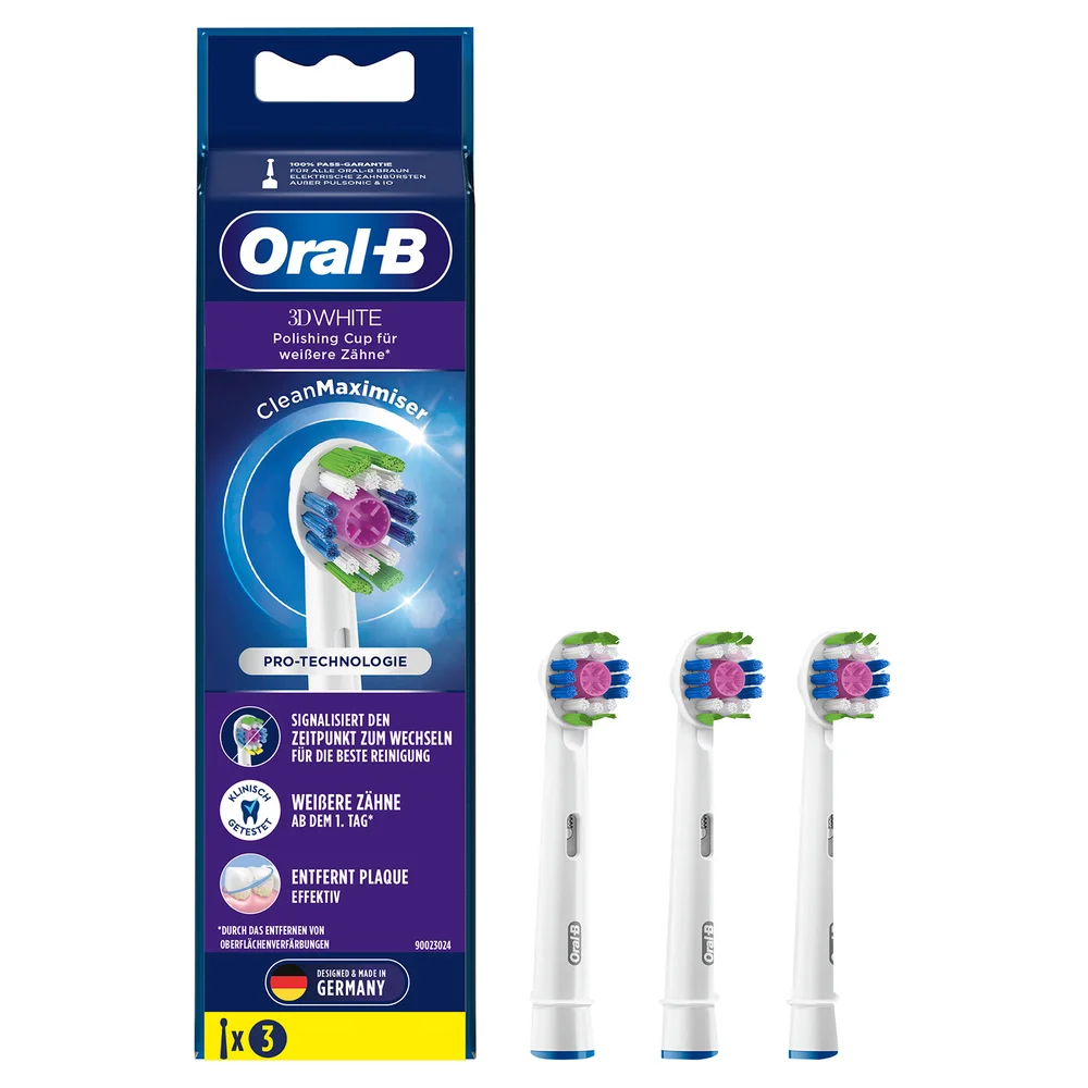 Oral-B 3DWhite Aufsteckbürsten, weiß, 3 Stück Bild 1