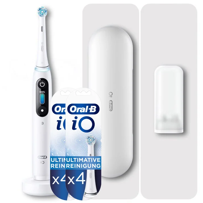 Oral-B iO8 weiß + iO Ultimative Reinigung Aufsteckbürsten weiß, 8 Stück Bild 1