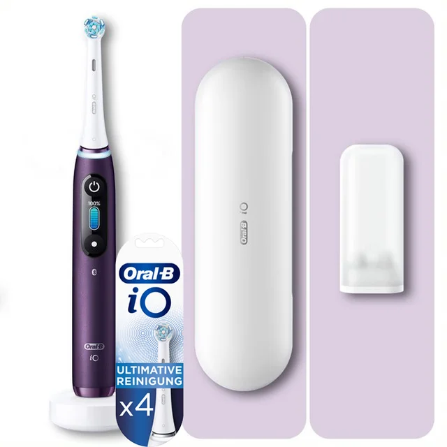 Oral-B iO8 violet + iO Ultimative Reinigung Aufsteckbürsten weiß, 4 Stück
