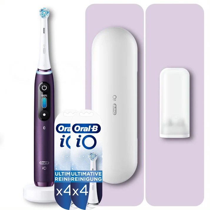 Oral-B iO8 violet + iO Ultimative Reinigung Aufsteckbürsten weiß, 8 Stück Bild 1