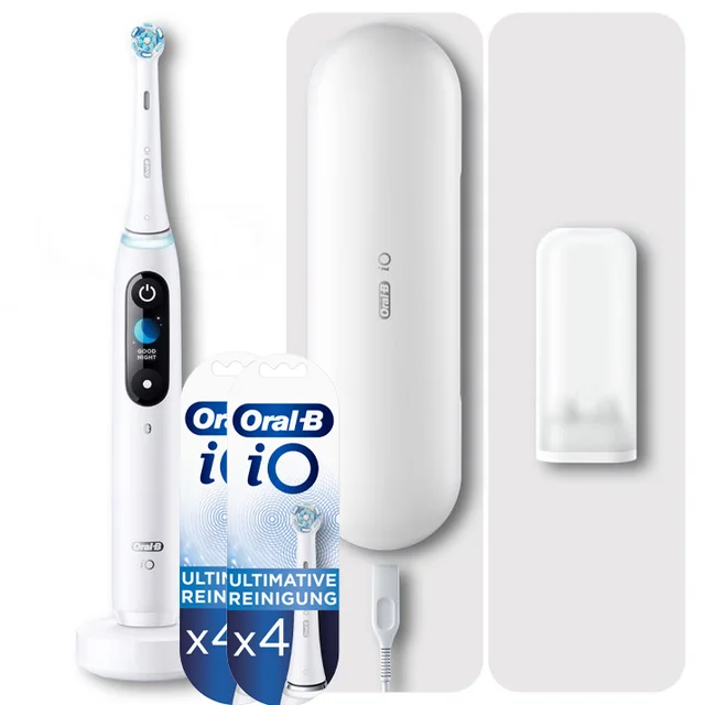 Oral-B iO9 weiß + iO Ultimative Reinigung Aufsteckbürsten weiß, 8 Stück