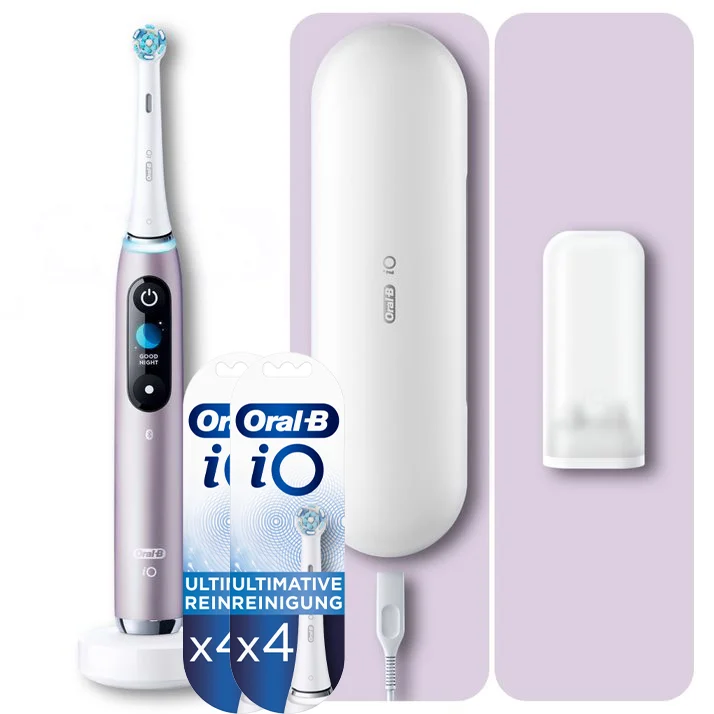 Oral-B iO9 rose + iO Ultimative Reinigung Aufsteckbürsten weiß, 8 Stück Bild 1