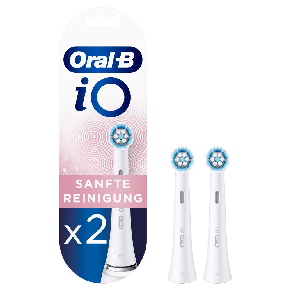 Oral-B iO Aufsteckbürsten, 2er-Pack, für sanfte Reinigung.