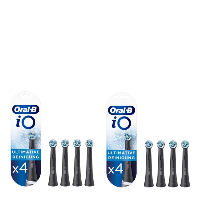 Oral-B iO Aufsteckbürsten Ultimative Reinigung, schwarz, 2x4 Stück