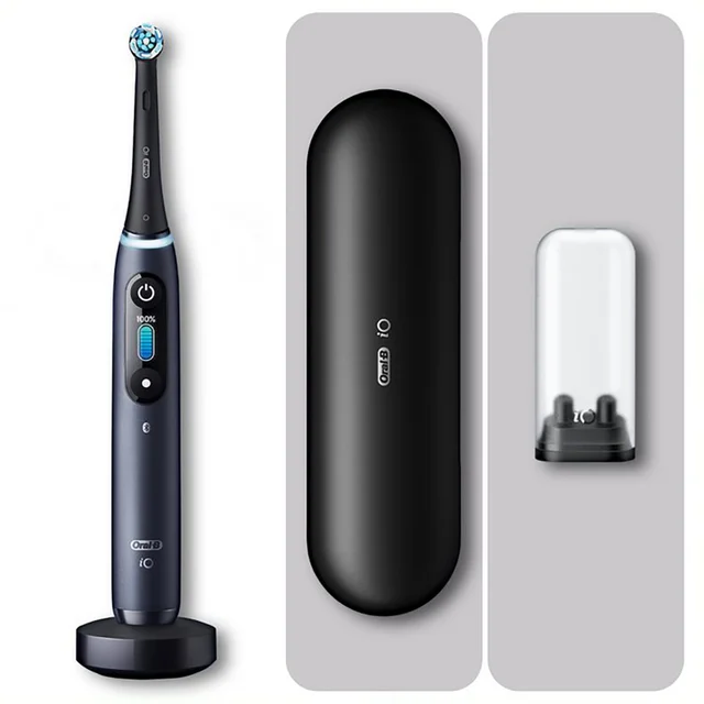 Oral-B iO 8 Elektrische Zahnbürste, Reiseetui, black onyx