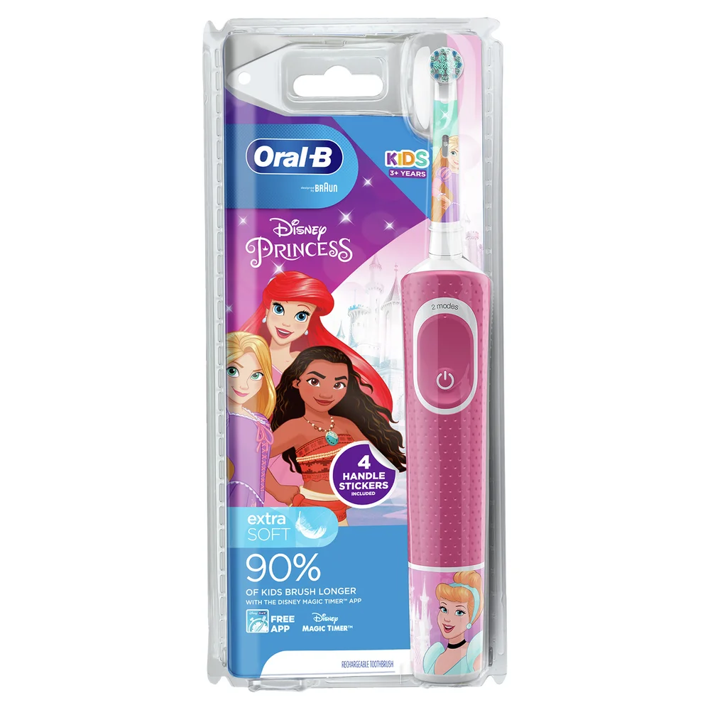 Oral B Kids Disney Princesses Electric Rechargeable Toothbrush for Ages 3+, Christmas Gift Bild 1