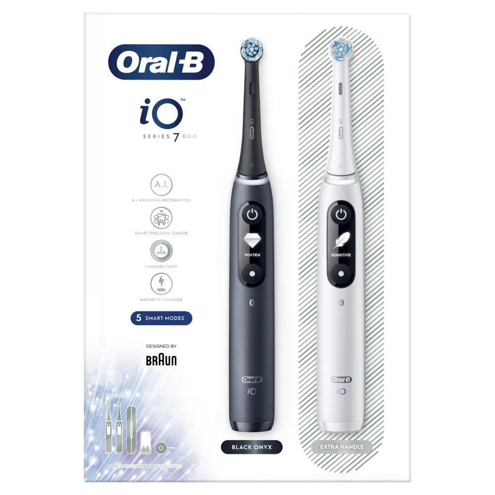 Oral B iO7 - Black and White Electric Toothbrushes +4 Refills Bild 1