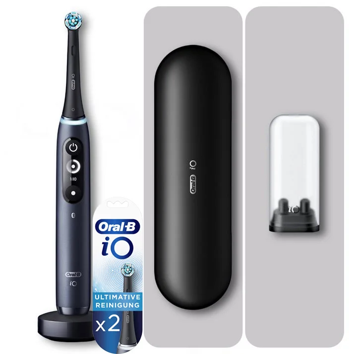 Oral B iO7 Handle & Toothbrush Heads Bundle (Pack of 2) - Black Bild 1