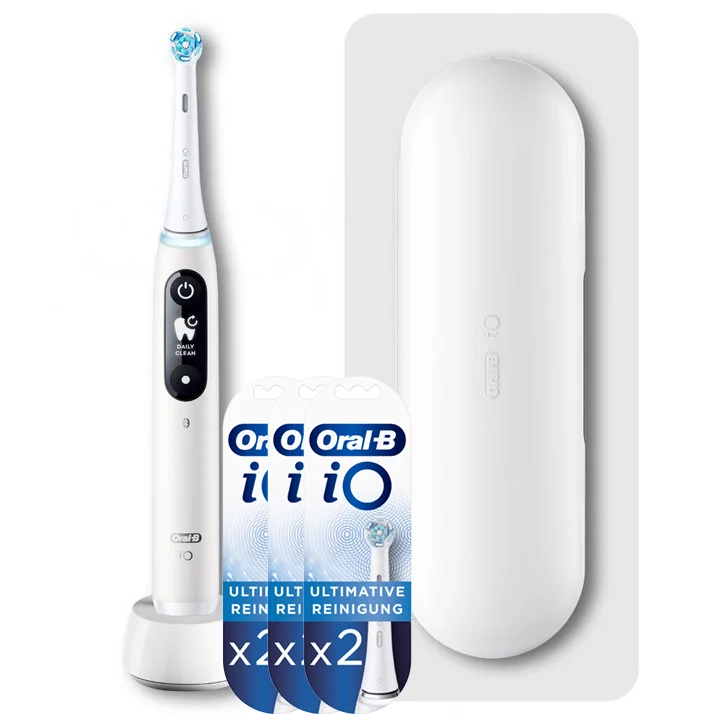 Oral-B iO6 weiß + iO Ultimative Reinigung Aufsteckbürsten weiß, 8 Stück Bild 1