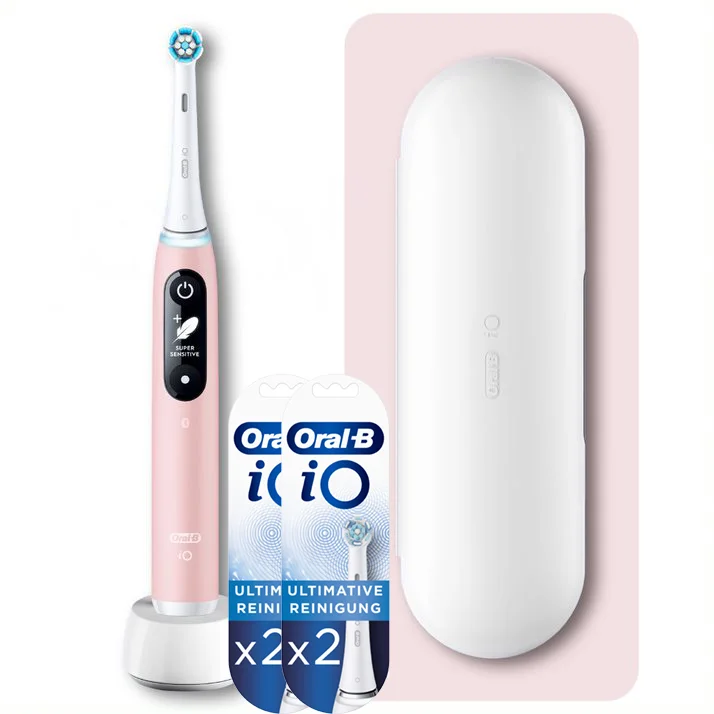Oral-B iO6 pink + iO Ultimative Reinigung Aufsteckbürsten weiß, 4 Stück Bild 1