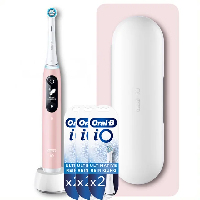 Oral-B iO6 pink + iO Ultimative Reinigung Aufsteckbürsten weiß, 8 Stück