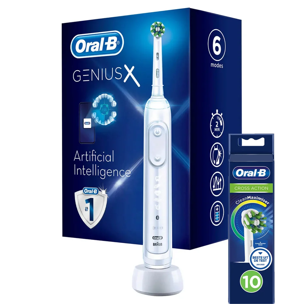 Oral B Genius X Electric Toothbrush - White + 10 Refills Bild 1