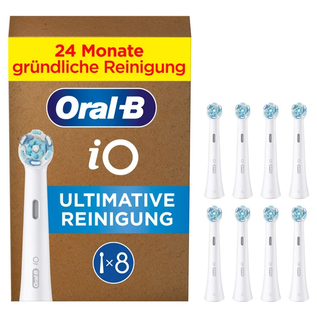 Oral-B iO Ultimative Reinigung, Originale Aufsteckbürsten, Weiß, 8 Stück