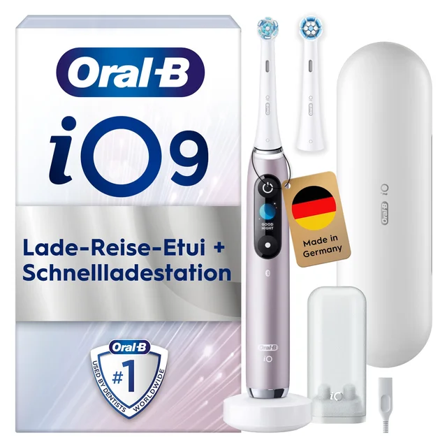 Oral-B iO 9 Elektrische Zahnbürste/Electric Toothbrush, Magnet-Technologie, rose quartz