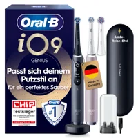 Oral-B iO9 Zahnbürsten-Set mit Lade-Reise-Etui & Schnellladestation.