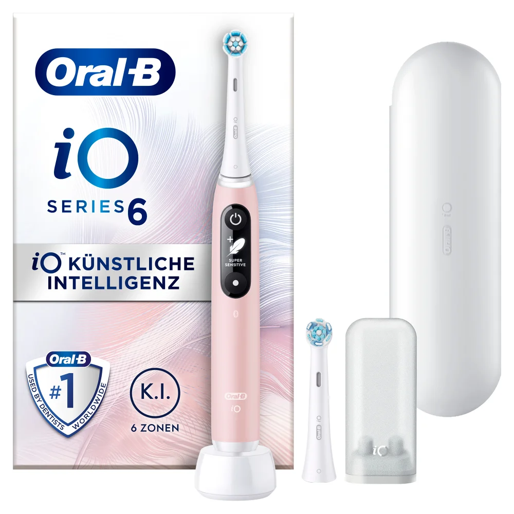 Oral-B iO Series 6 Elektrische Zahnbürste, Reiseetui, Pink Sand Bild 1
