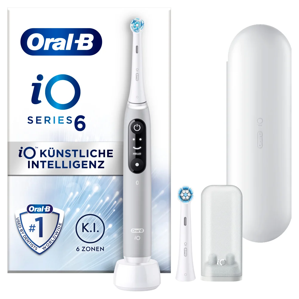 Oral-B iO Series 6 Elektrische Zahnbürste, Reiseetui, Grey Opal Bild 1