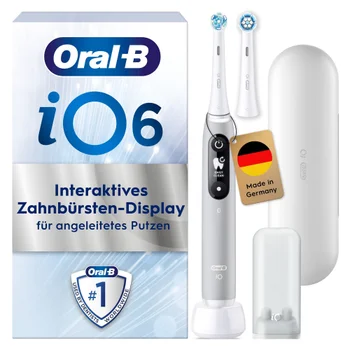Oral-B iO Series 6 Elektrische Zahnbürste, Reiseetui, Grey Opal