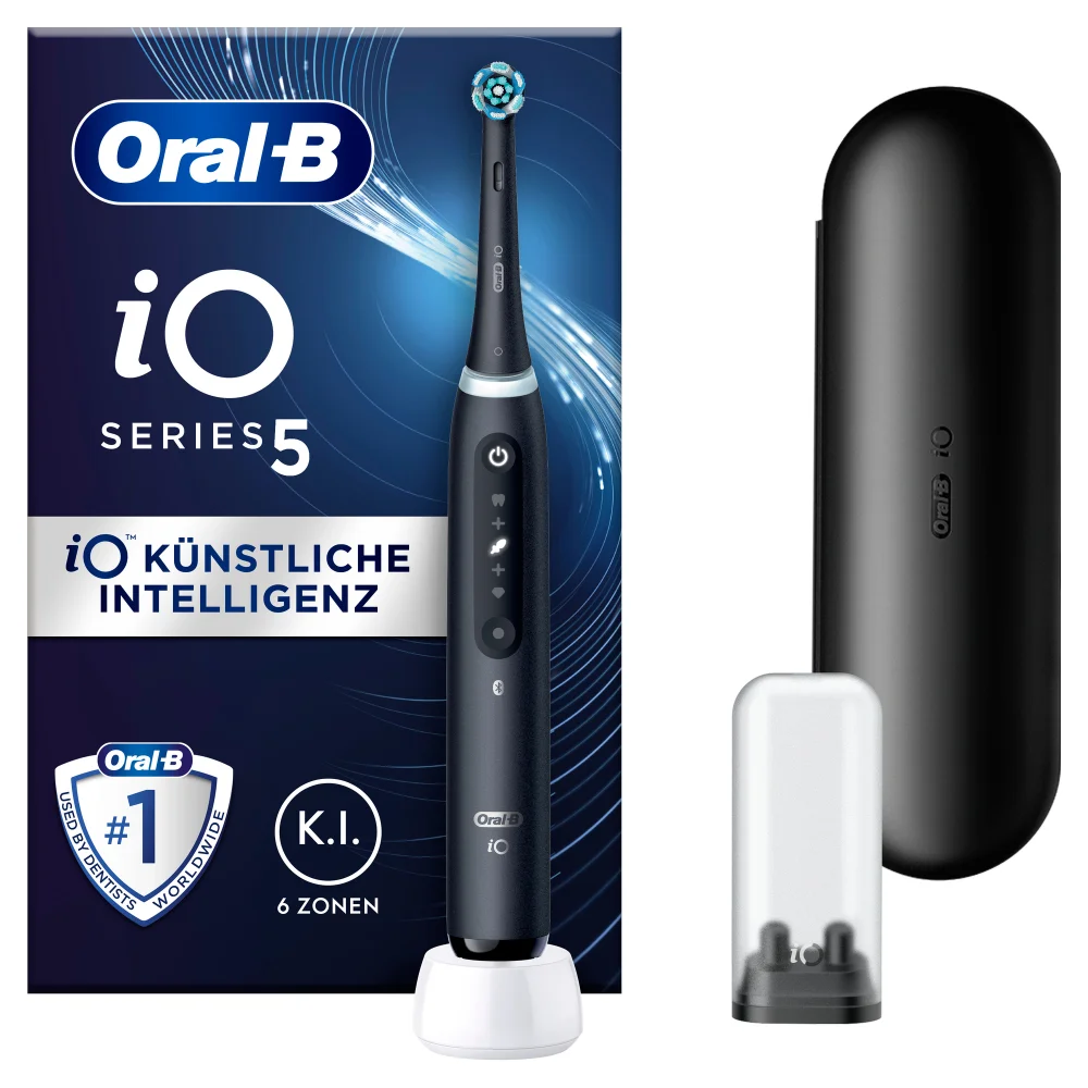 Oral-B iO Series 5 Elektrische Zahnbürste, Reiseetui, Matt Black Bild 1