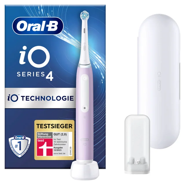 Oral-B iO Series 4 Elektrische Zahnbürste, Reiseetui, Lavender