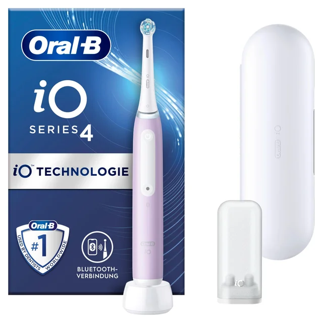 Oral-B iO Series 4 Elektrische Zahnbürste, Reiseetui, Lavender