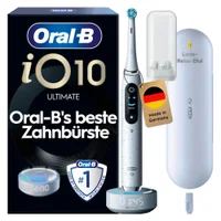 Oral-B iO10 Zahnbürste, Lade-Reise-Etui, beworben als ""Oral-B's beste Zahnbürste"".