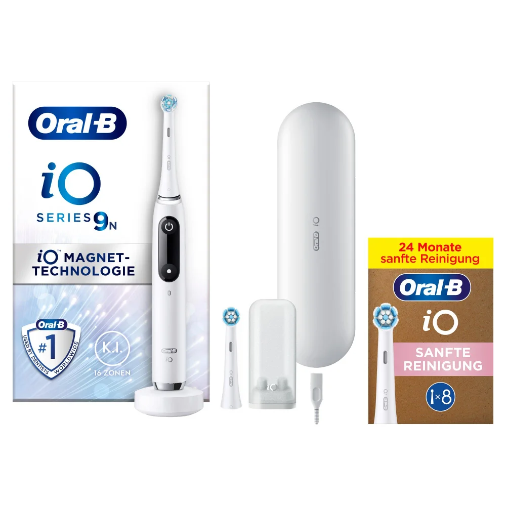 Oral-B iO 9 Elektrische Zahnbürste White mit 8 Aufsteckbürsten Bild 1