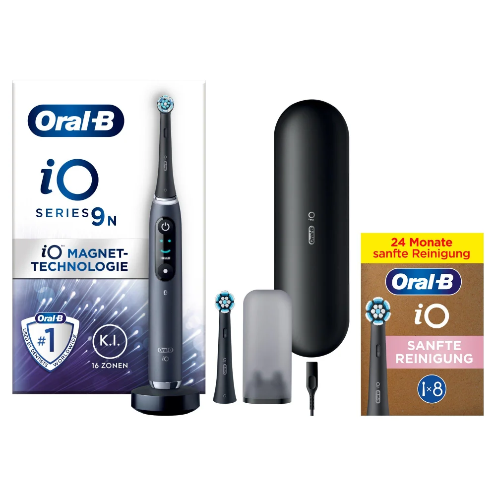 Oral-B iO 9 Elektrische Zahnbürste Black mit 8 Aufsteckbürsten Bild 1