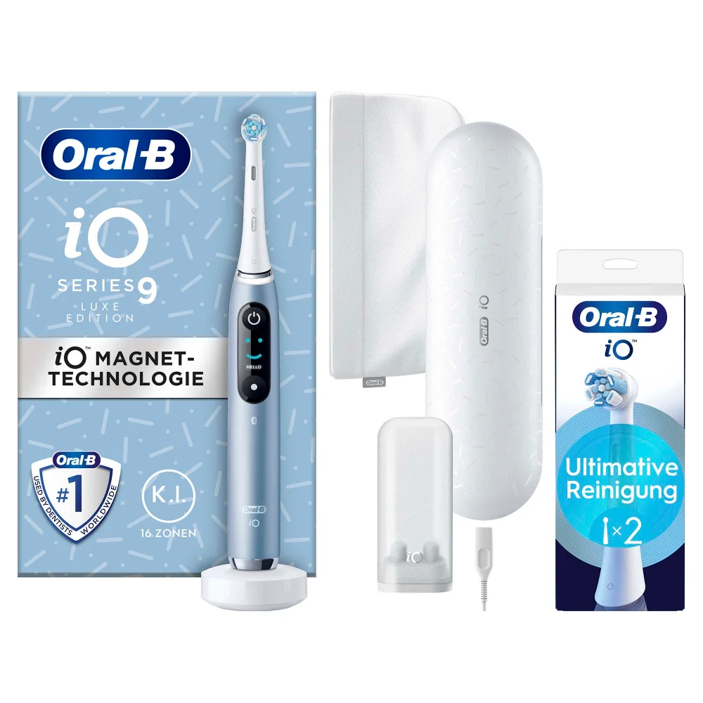 Oral-B iO Series 9 Elektrische Zahnbürste Aqua Marine Luxe Edition mit 2 Aufsteckbürsten Bild 1