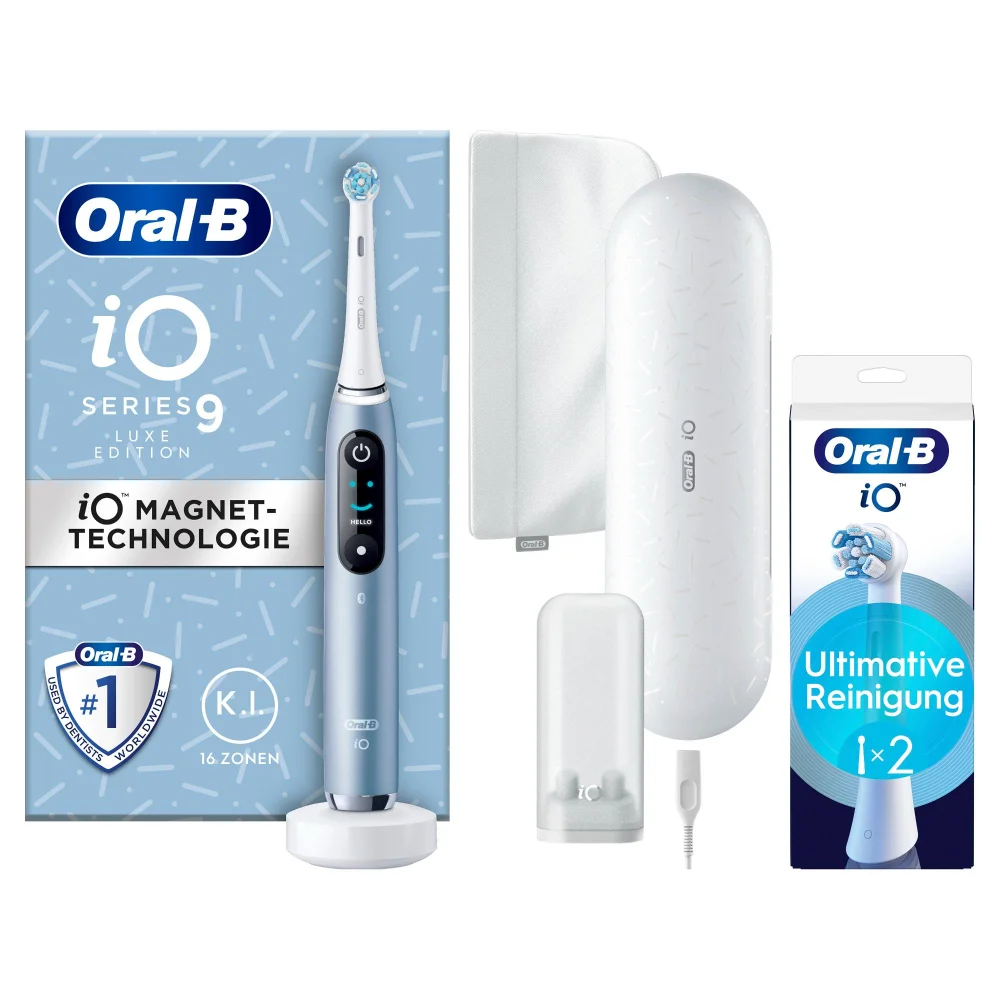 Oral-B iO Series 9 Elektrische Zahnbürste Aqua Marine Luxe Edition mit 2 Aufsteckbürsten Bild 1