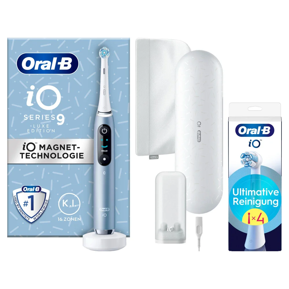 Oral-B iO Series 9 Elektrische Zahnbürste Aqua Marine Luxe Edition mit 4 Aufsteckbürsten Bild 1