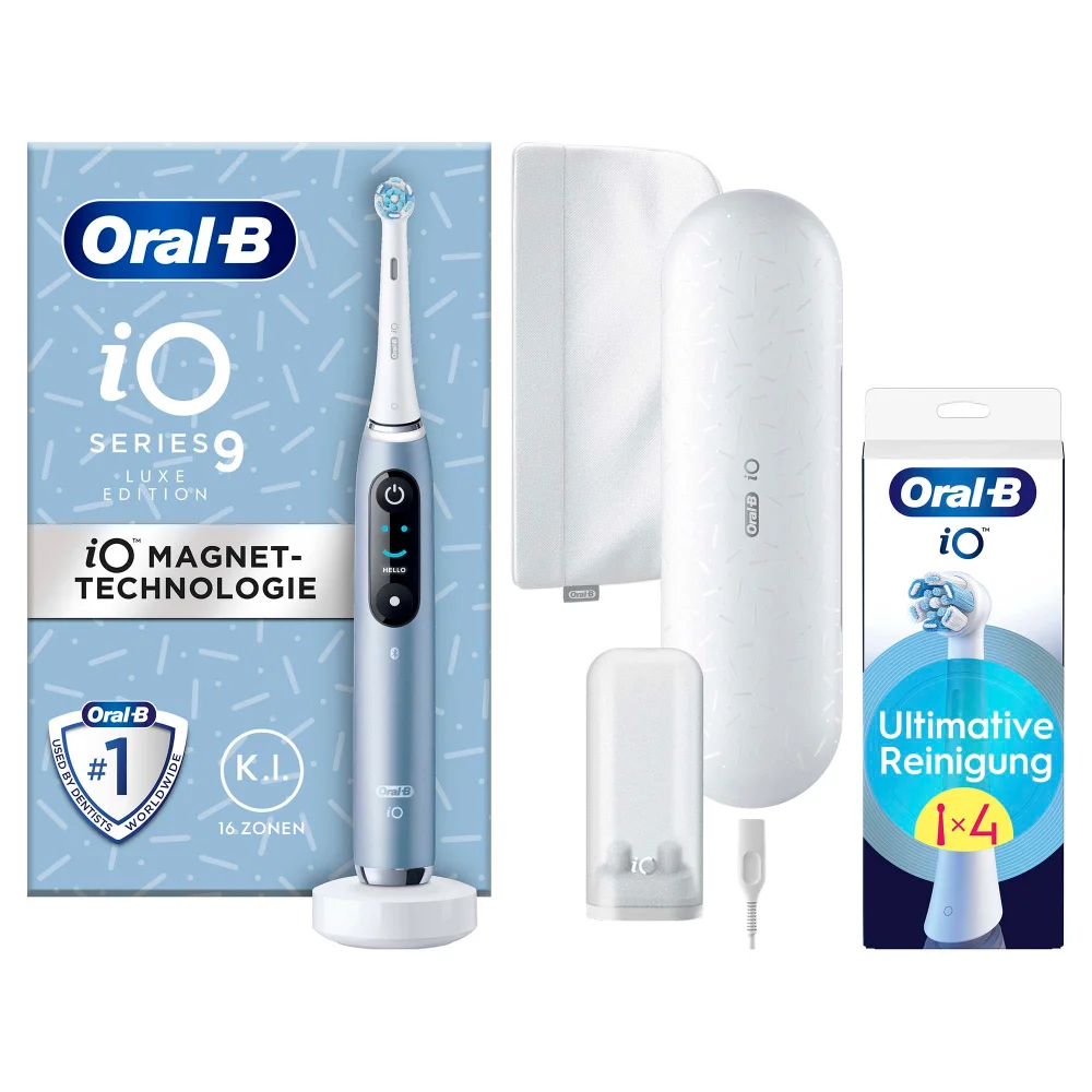 Oral-B iO Series 9 Elektrische Zahnbürste Aqua Marine Luxe Edition mit 4 Aufsteckbürsten Bild 1