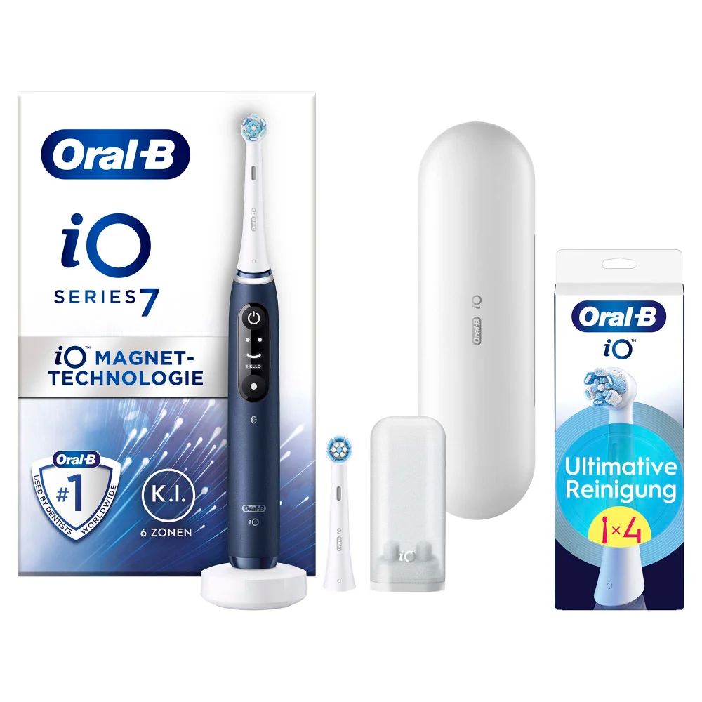 Oral-B iO Series 7N Elektrische Zahnbürste Sapphire Blue mit 4 Aufsteckbürsten Bild 1