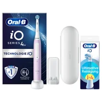 Oral-B iO Series 4 Elektrische Zahnbürste, Reiseetui, Lavender mit 4 Aufsteckbürsten