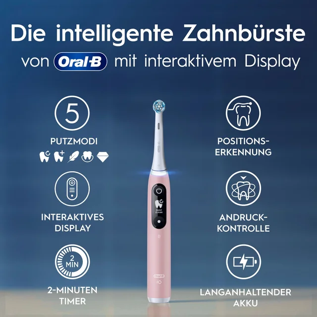 Oral-B iO Series 6 Elektrische Zahnbürste, Reiseetui, Pink Sand